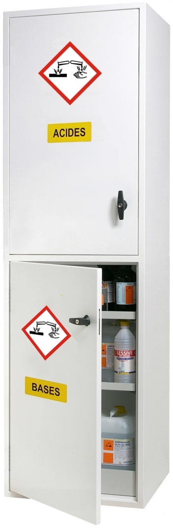Armoire de sécurité Acides Bases - 2 compartiments - Haute