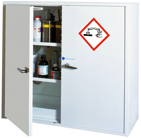 Armoire de sécurité 10m de résistance au feu - Moyenne 2 portes - produits corrosifs