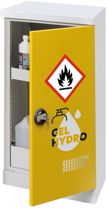 Armoire de sécurité moyenne 1 porte, pour le stockage de produits inflammables : gel hydroalcoolique