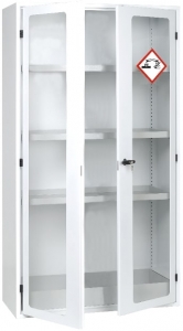 Armoire produits toxiques 2 compartiments et portes transparentes